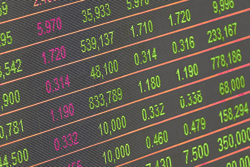 LED display of stock prices