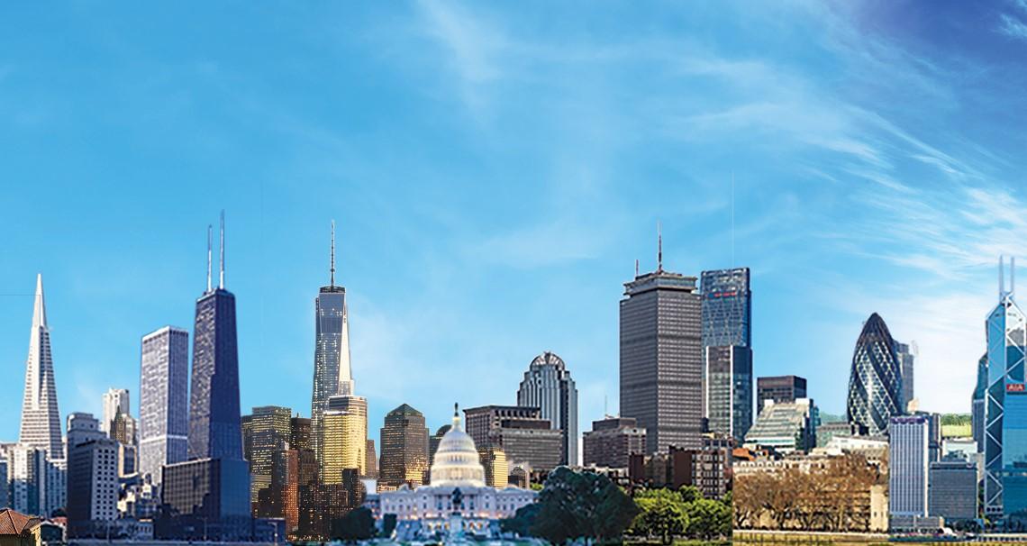 mashup of various famous landmark buildings