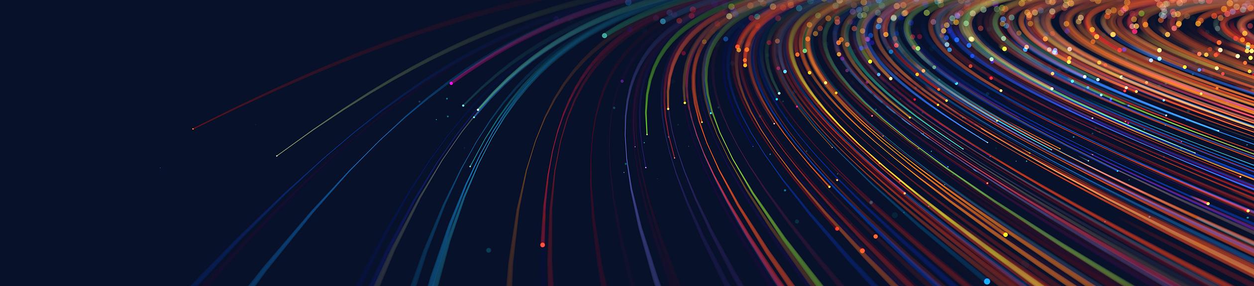lines on a black background, looks like fiberoptics