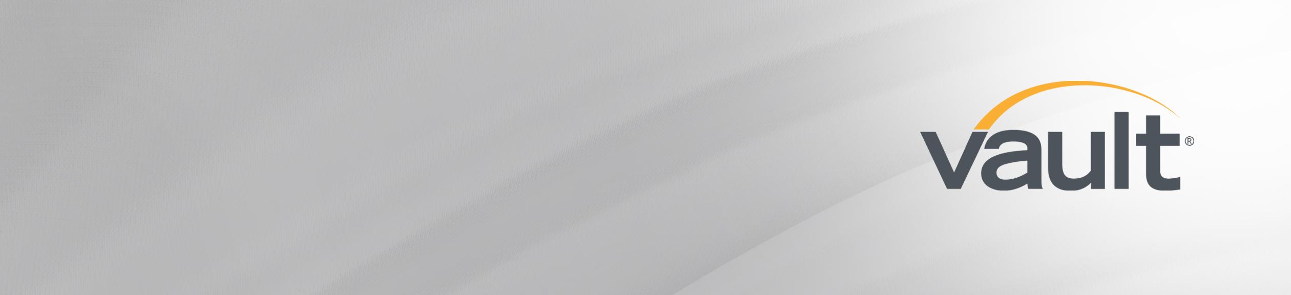 Vault logo on a grey background