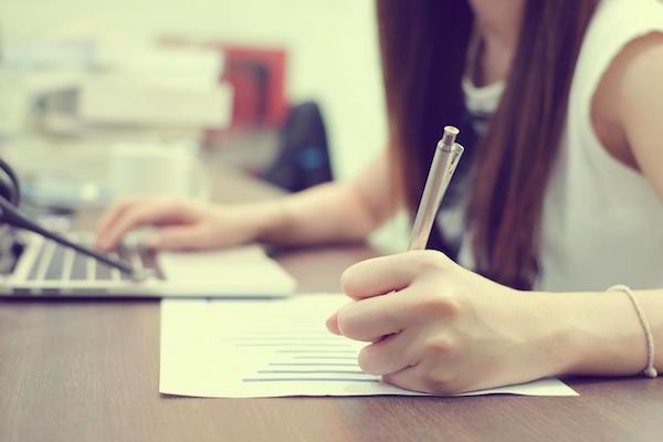 girl writing